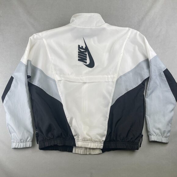 Nike Lab Jacket Men S White Gray Windbreaker Full Zip Colorblock Retro 914240011 - Picture 3 of 10